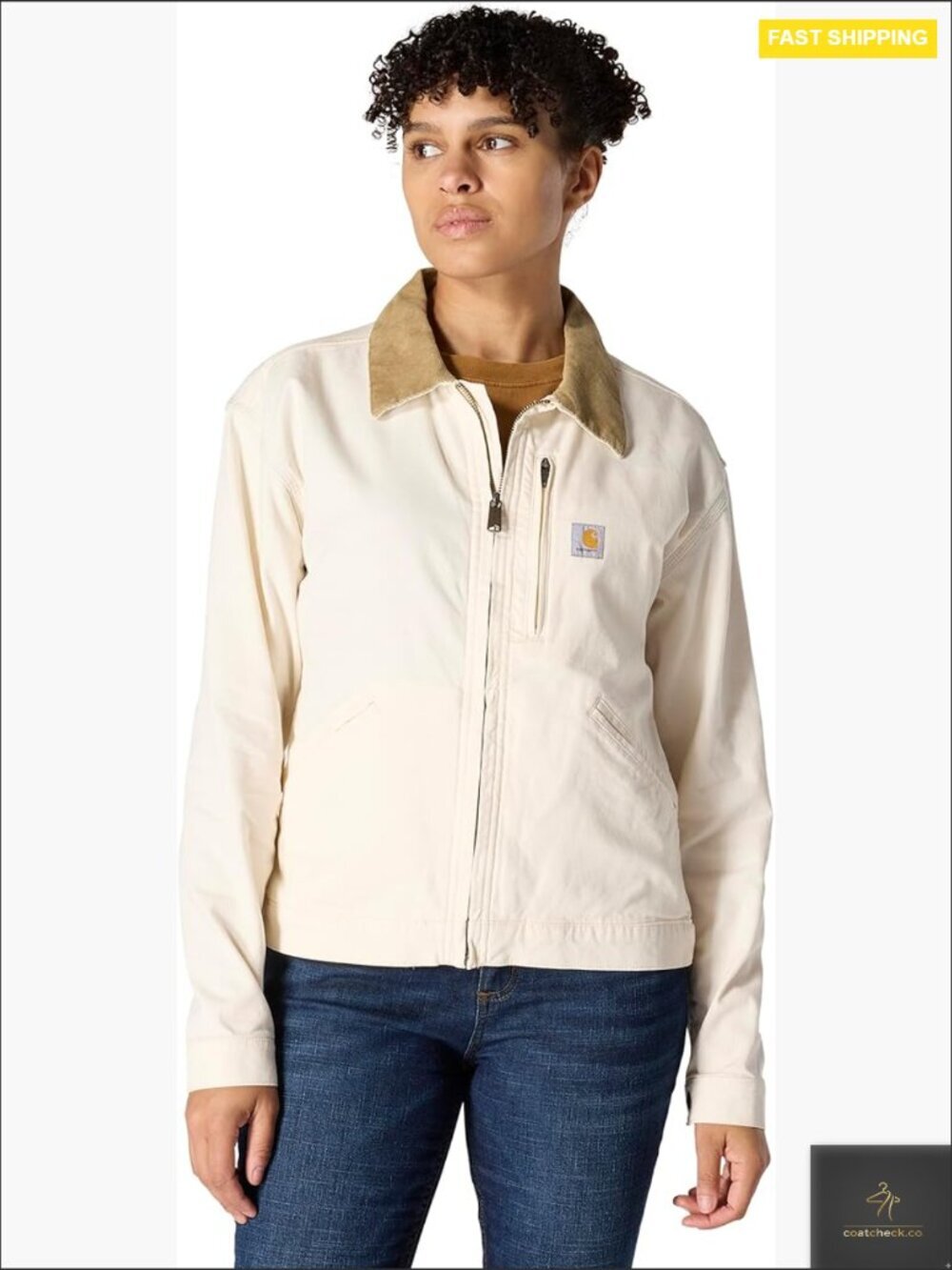 Iconic Crawford Detroit Jacket Stretch Canvas Corduroy Collar Relaxed Fit Coat